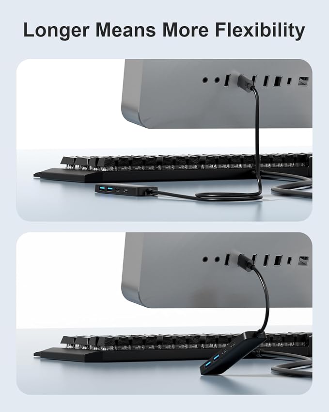 Dual USB C USB A 3.0 Hub: 4 Ports USB Hub - Image 6
