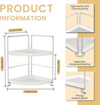 JANUS LiANG 2-Tier Corner Bathroom Countertop Organizer, Tiny Counter Corner - Image 2