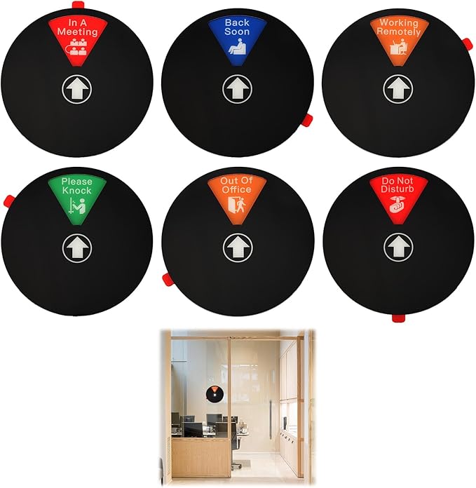 Ryetvok Office Door Sign, 6-In-1 Rotating Status Indicator Door Decor by Unknown