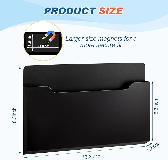 Feifeiya Magnetic Pocket File Holder Large File Folder Organizer Paper Mail - Image 2