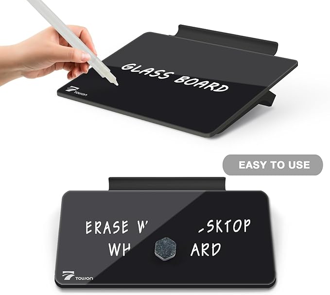 TOWON Small Glass Dry Erase Board, Desk White Board - Image 3
