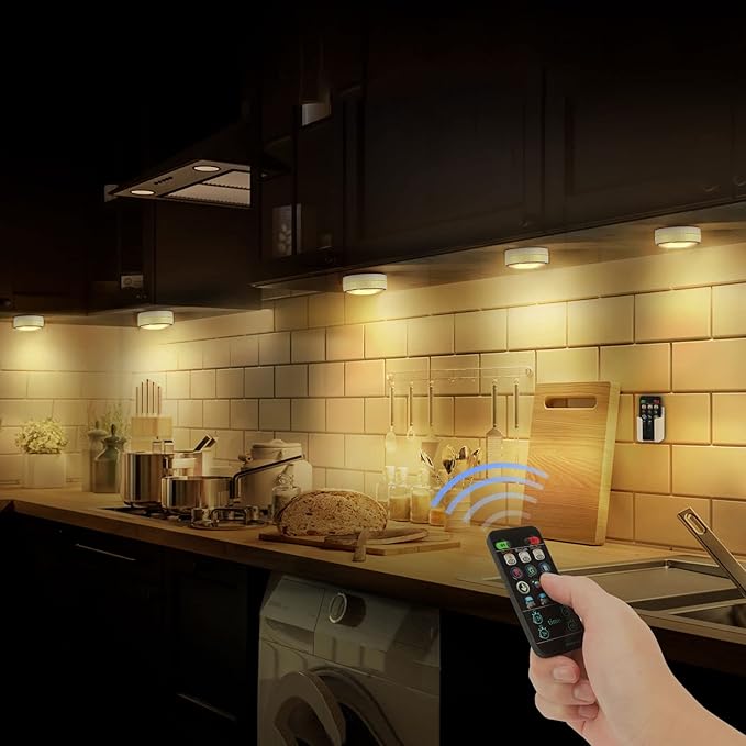 Onumii Puck Lights with Remote Battery Operated ED Under Cabinet Lighting - Image 4