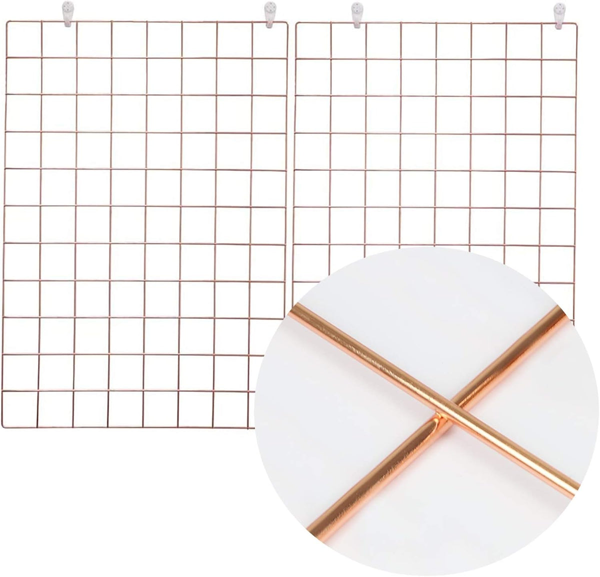 2 Pack Large Wall Grid Panels with Light and Clips, Photo Display Board, Pict...