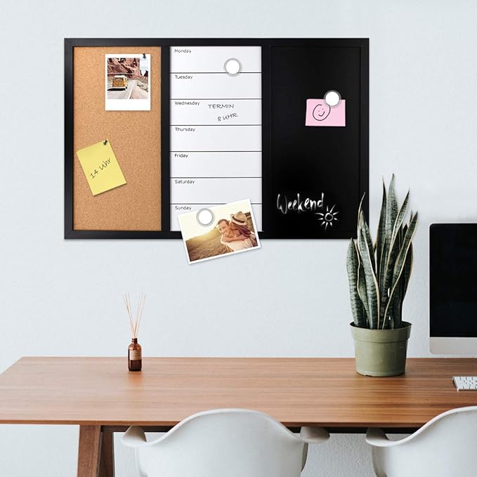 Navaris Combination Board Cork/Whiteboard/Chalkboard - Image 2