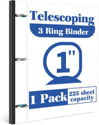 INFUN 1 Inch Telescoping 3 Ring Binder by INFUN