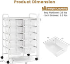 HAPPYGRILL 10-Drawer Rolling Storage Cart, Storage Organizer Cart - Image 7