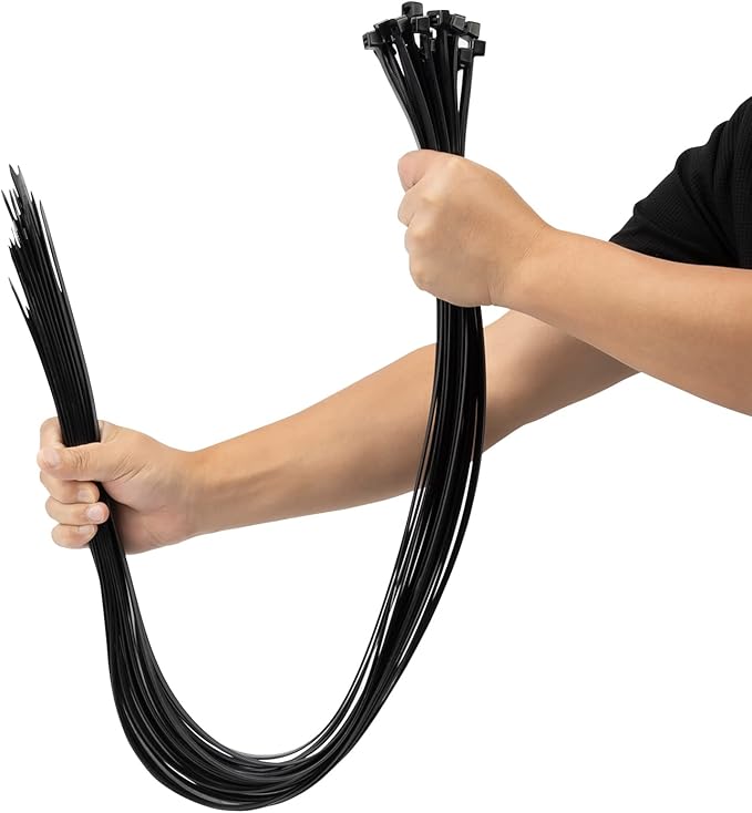XINGO 48 inch Black Zip Ties Heavy Duty 25 PCS, 200 LBS Ultra Strong Plastic by XINGO