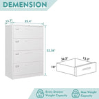 MIIIKO 4 Drawer Lateral File Cabinet - Image 3