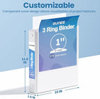 SUNEE 3 Ring Binder 1 Inch 1 Pack - Image 7
