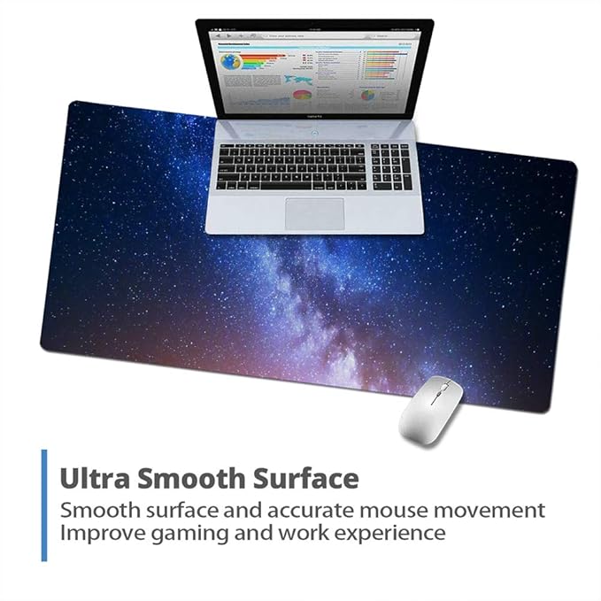 QIYI Desk Pad, Galaxy PU Leather Desk Blotter Protector, Waterproof Computer - Image 5