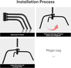 2 Packs C-Stand Kit, Heavy Duty Steel Photography Light Stand Kit, Adjustable - Image 4
