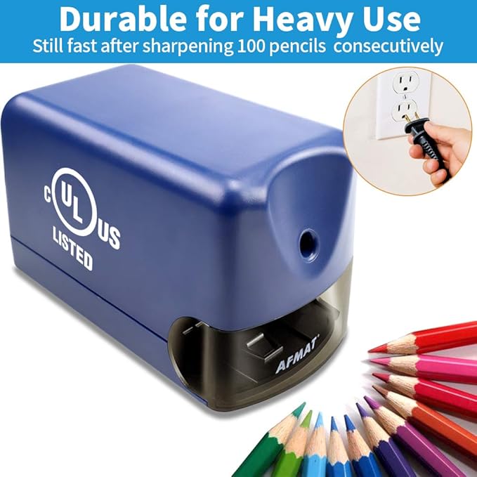 AFMAT Electric Pencil Sharpener, Heavy Duty Colored Pencil Sharpeners - Image 3