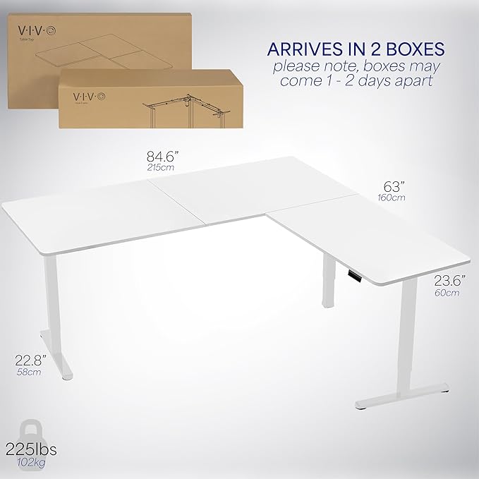 VIVO Electric Corner 84 x 63 inch L-Shaped Standing Desk, Memory Height - Image 6