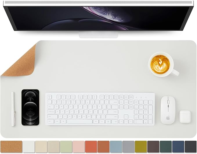 Cork Desk Mat - Dual-Sided Desk Pad by HOMIEAZICOZI