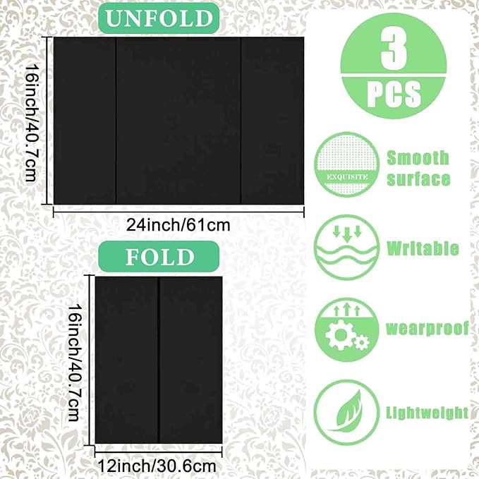 3-Pack Black Trifold Display Boards, 24 x 16 Inches Tri-Fold Corrugated - Image 5