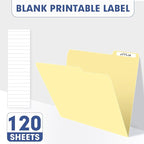 File Folder, PANDRI 120 Pack File Folder, 1/3 Cut Tab, Letter Size, Filing - Image 5