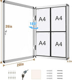 Mifuro 26"x20" Enclosed Bulletin Board, Lockable Weather-Resistant Aluminum - Image 5