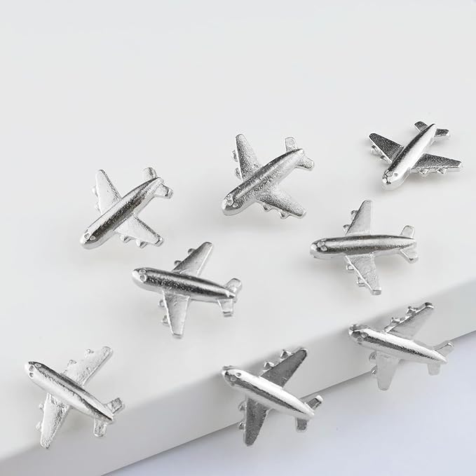 Silver-Tone Airplane Push Pins 30 Pack - Image 6