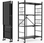 himix 4-tier foldable storage shelf with wheels 20, main product view