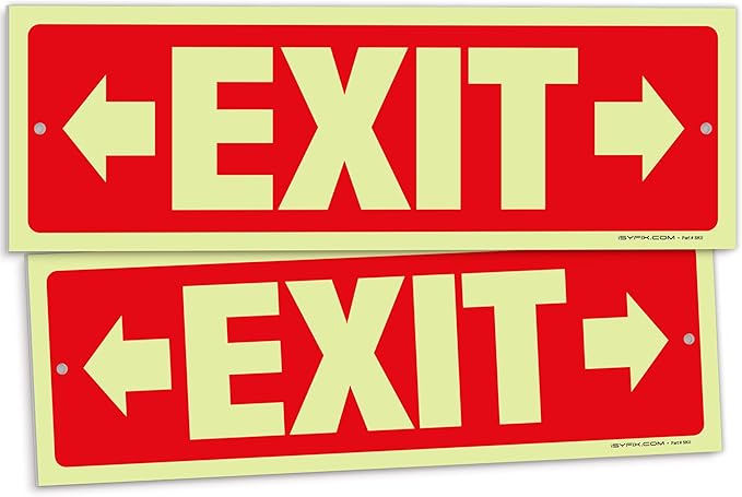 iSYFIX Exit Signs with Directional Right & Left Arrow by iSYFIXPREMIUMSIGNS