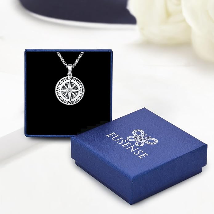 Compass Necklace for Women Men 925 Sterling Silver Pendant Urn Necklaces for - Image 6