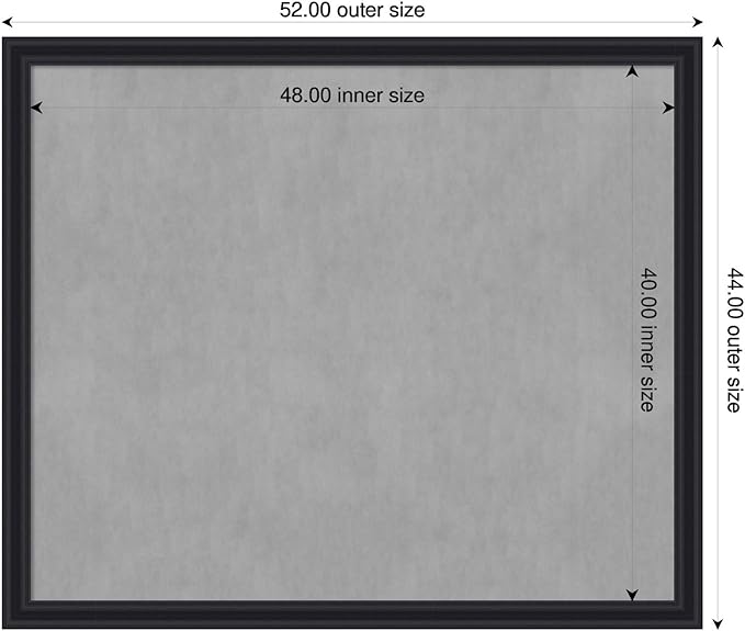 Amanti Art Black Framed Magnetic Board 44x52 Oversize Vision Board - Image 2