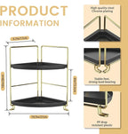 JANUS LiANG 2-Tier Spice Rack Corner Storage Shelf Makeup Organizer Stackable - Image 2