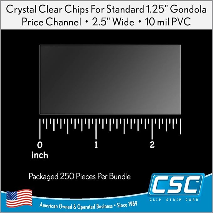 Price Data Channel Label Holder Chips, 2.5" L x 1.25" H, 10 Mil Thick, Gondola - Image 6