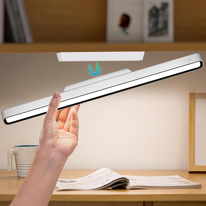 XmnSoly Desk Light Bar, 16.5in Magnetic Rechargeable LED, 6000K Color by XmnSoly
