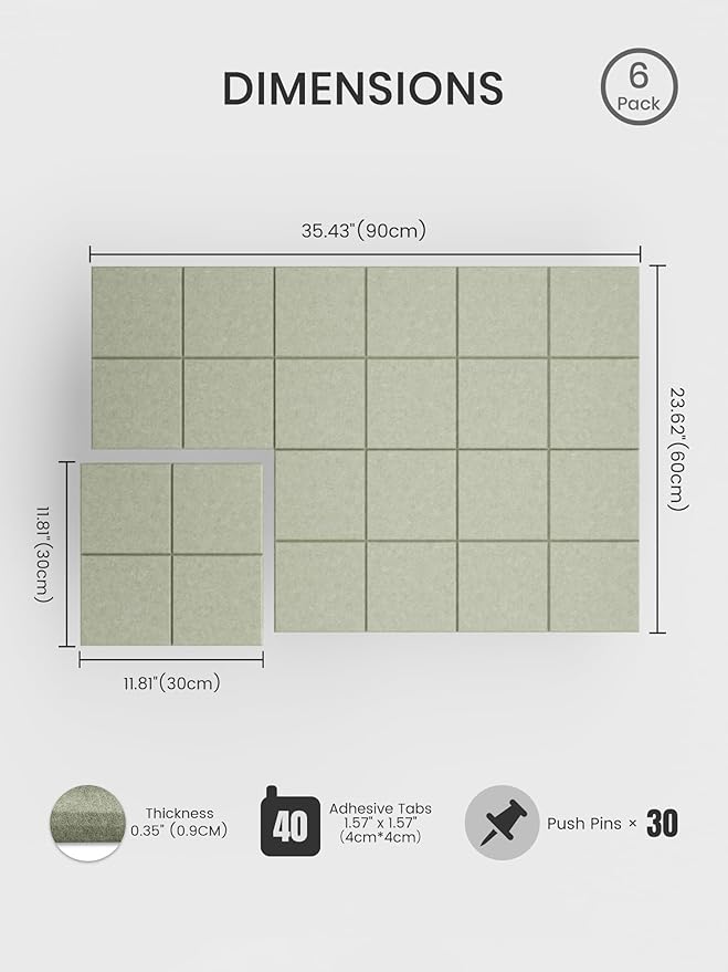 Bumusty Large Cork Board Alternative-36 x24 Felt Bulletin Board Tiles, - Image 2