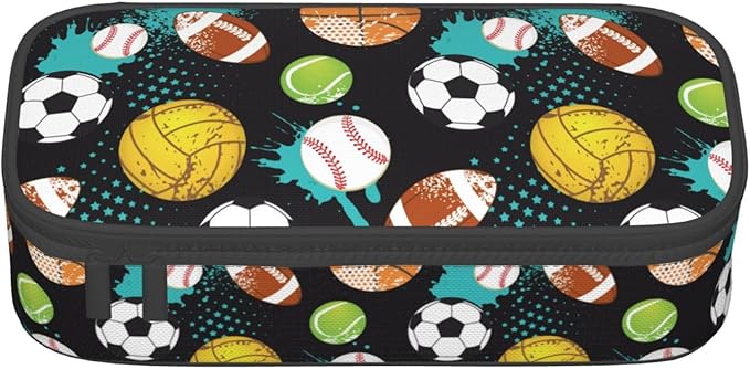 Sport Cool Ball Pattern Pencil Case Big Capacity Storage Pencil Pouch - Image 2