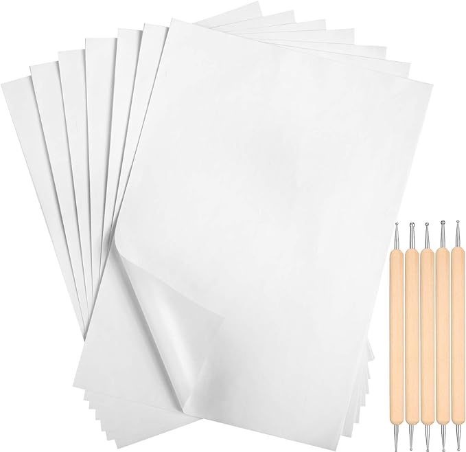 Outus 100 Sheets White Carbon Graphite Transfer Paper 11.7 x 8.3 Inch Tracing by Outus