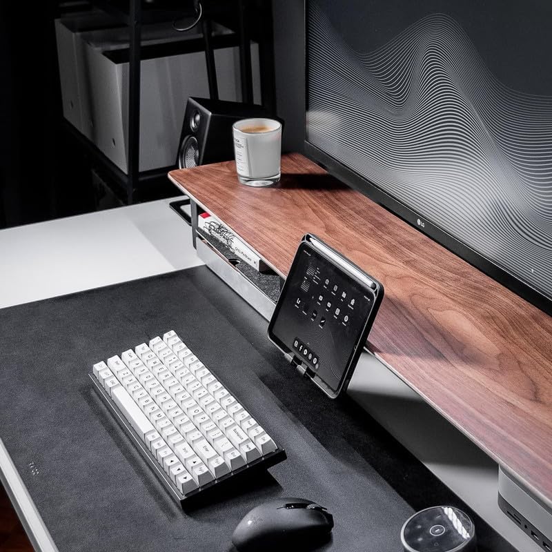 Raico Desk Cockpit Shelf Monitor Stand System Dual Screen Setup Wood Large De...