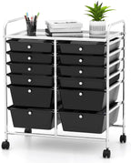 HAPPYGRILL Happygrill 12-Drawer Rolling Storage Cart, Utility Cart
