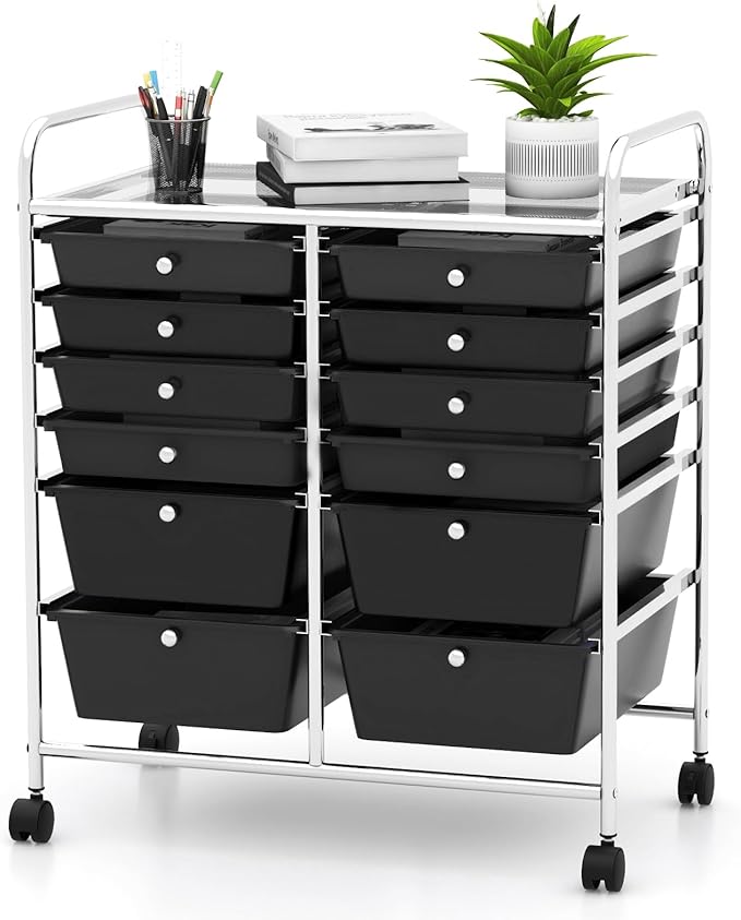 HAPPYGRILL Happygrill 12-Drawer Rolling Storage Cart, Utility Cart by HAPPYGRILL