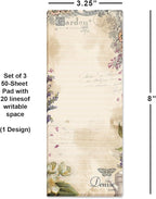 Provincial Garden Lined Personalized Shopping List Pad Set of 3, 50-Sheet Pads - Image 3