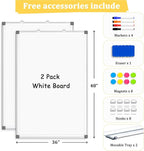 AMUSIGHT 2 Pack Double-Sided Magnetic Whiteboard, Aluminum Frame White Board - Image 5