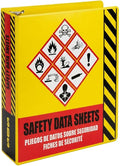 Ring Binder Depot SDS Binder, Heavy Duty 3 Ring Binder with 1.5 in Capacity Holds 250 Pages, Trilingual with EnglishSpanishFrench, Durable and Highly Visible Safety Data Sheets, Yellow