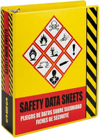 Ring Binder Depot SDS Binder, Heavy Duty 3 Ring Binder with 1.5 in Capacity Holds 250 Pages, Trilingual with EnglishSpanishFrench, Durable and Highly Visible Safety Data Sheets, Yellow