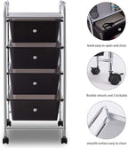 Giantex 4 Drawers Cart Storage Bin Organizer Rolling Storage Cart Metal Frame - Image 3