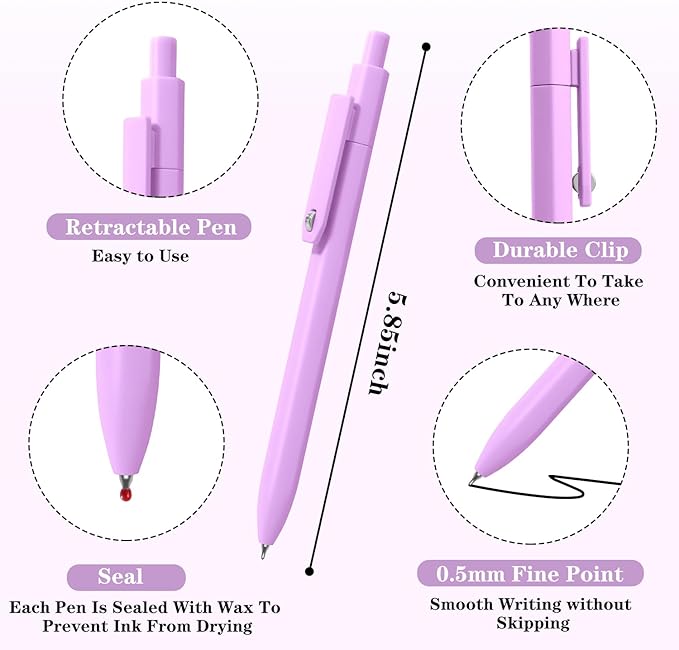 Piochoo Gel Pens, 0.5mm Cute Pens - Image 3