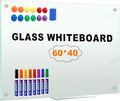 H-Qprobd Glass Whiteboard 60"x40" Magnetic Dry Erase White Board by H-Qprobd