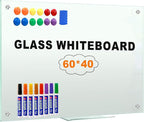 H-Qprobd Glass Whiteboard 60"x40" Magnetic Dry Erase White Board by H-Qprobd