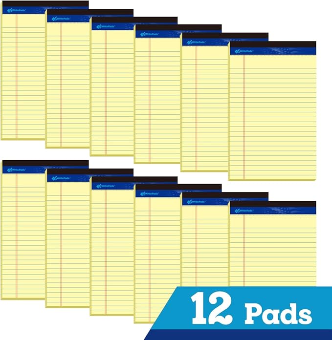 WritePads Legal note pads 5"x8" Legal Pads, College Ruled, Canary Paper - Image 2