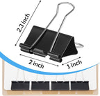 2 Inch 40 Pack Extra Large Binder Clips, Jumbo Paper Clips, Big Paper Clamps - Image 2