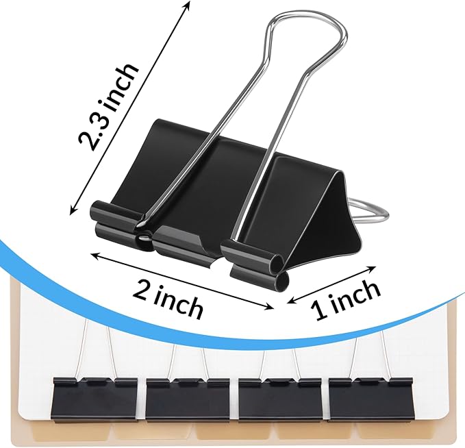 2 Inch 32 Pack Extra Large Binder Clips, Jumbo Paper Clips, Big Paper Clamps - Image 2