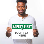 Custom Safety First Sign, OSHA Sign, 10x14 Inches, Rust Free .040 Aluminum - Image 2