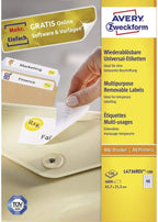 Avery Zweckform Multi-Purpose Removable Labels for All A4 Printers, 45.7 x 21.2 mm weiß (wiederablösbar)