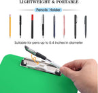 TFDLCG zm Green Clipboard with Pen Holder, Plastic Clipboard Standard Letter A4 - Image 2