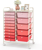 GLACER 15 Drawers Rolling Cart, Storage Cart by GLACERGrowupinhappiness